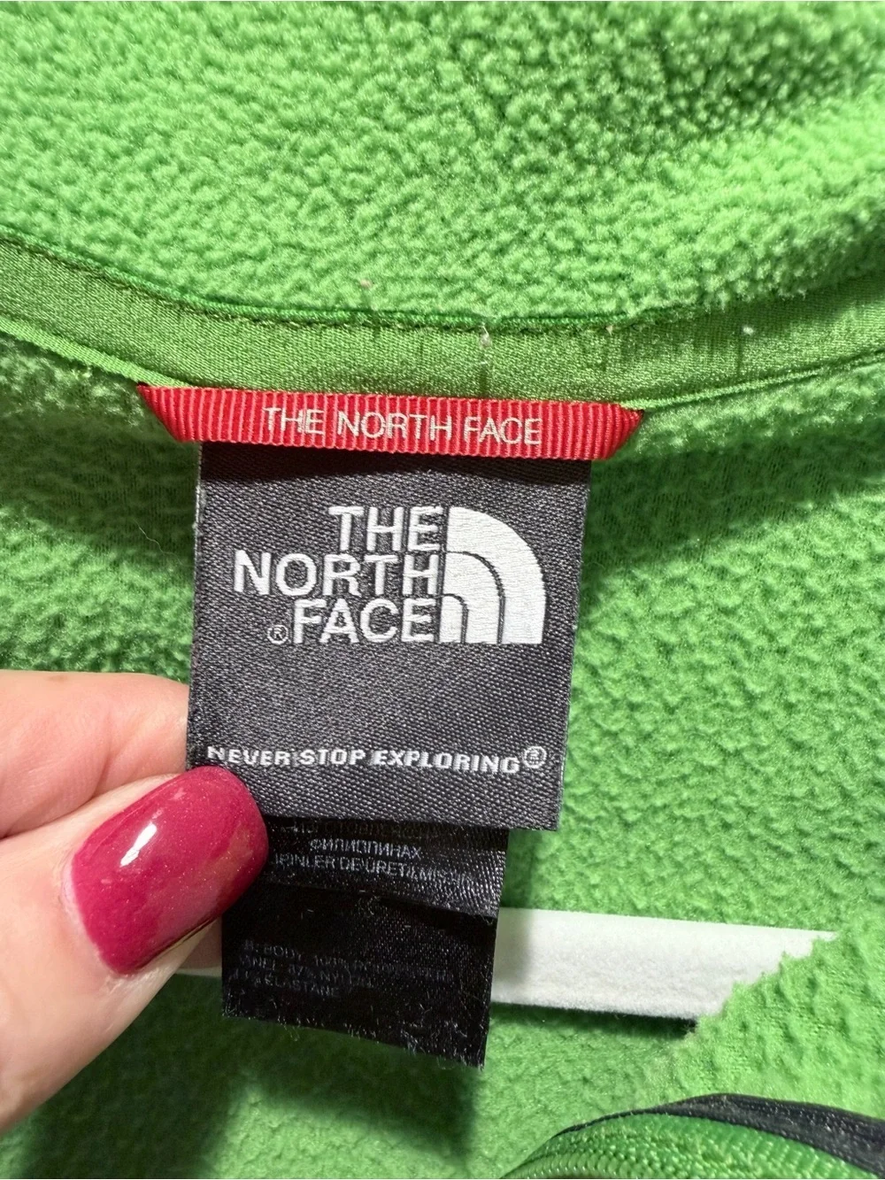 The North Face 1/4 Zip Fleece Pullover Chest Pocket Green Mens Size M